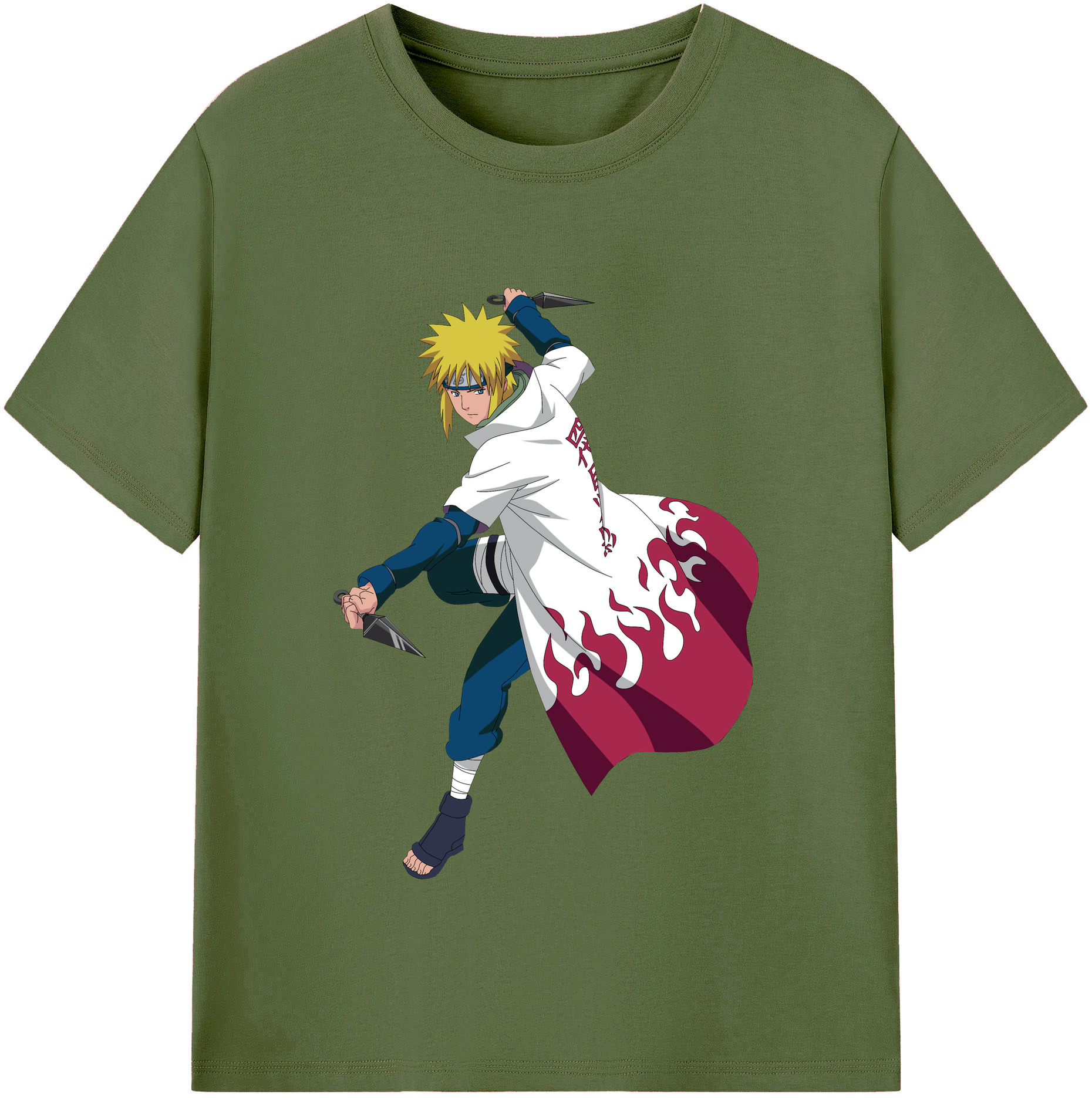 （画像用） NARUTO -ナルト- 波風 ミナト Namikaze Minato 綿100％半袖Tシャツ（フロントプリント）